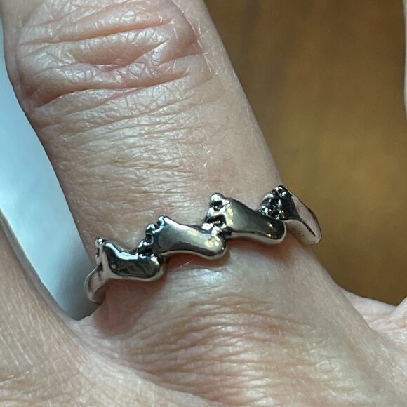 Baby Feet / Footprints Ring #855 - Picture 7 of 8